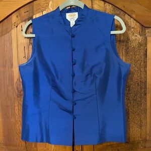 Talbot Petites Silk Shantung Sleeveless Blouse